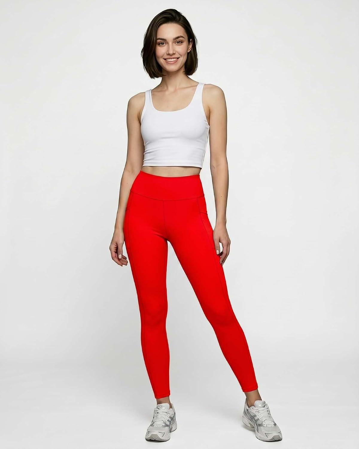 image:image4 Pack Womens Leggings with Pockets Yoga Pants Tummy Control Workout GymSet 8