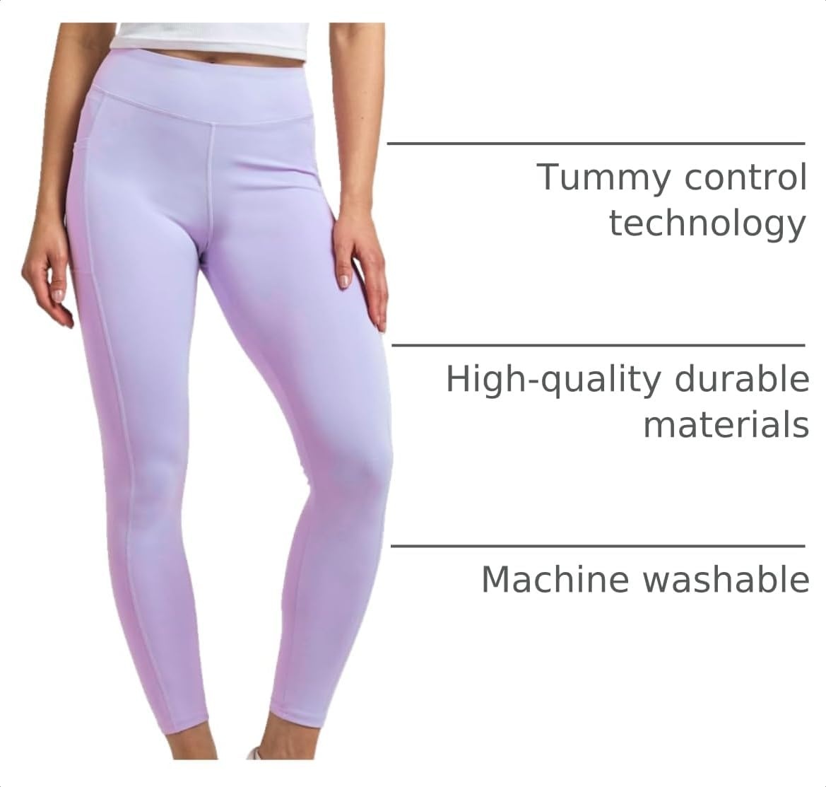 image:image4 Pack Womens Leggings with Pockets Yoga Pants Tummy Control Workout GymSet 9