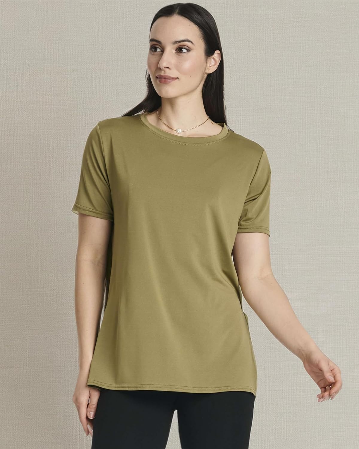 image:image5 Pack Womens Dry Fit Slit Hem Workout Tops T Shirts Athletic Gym TeesSet 1