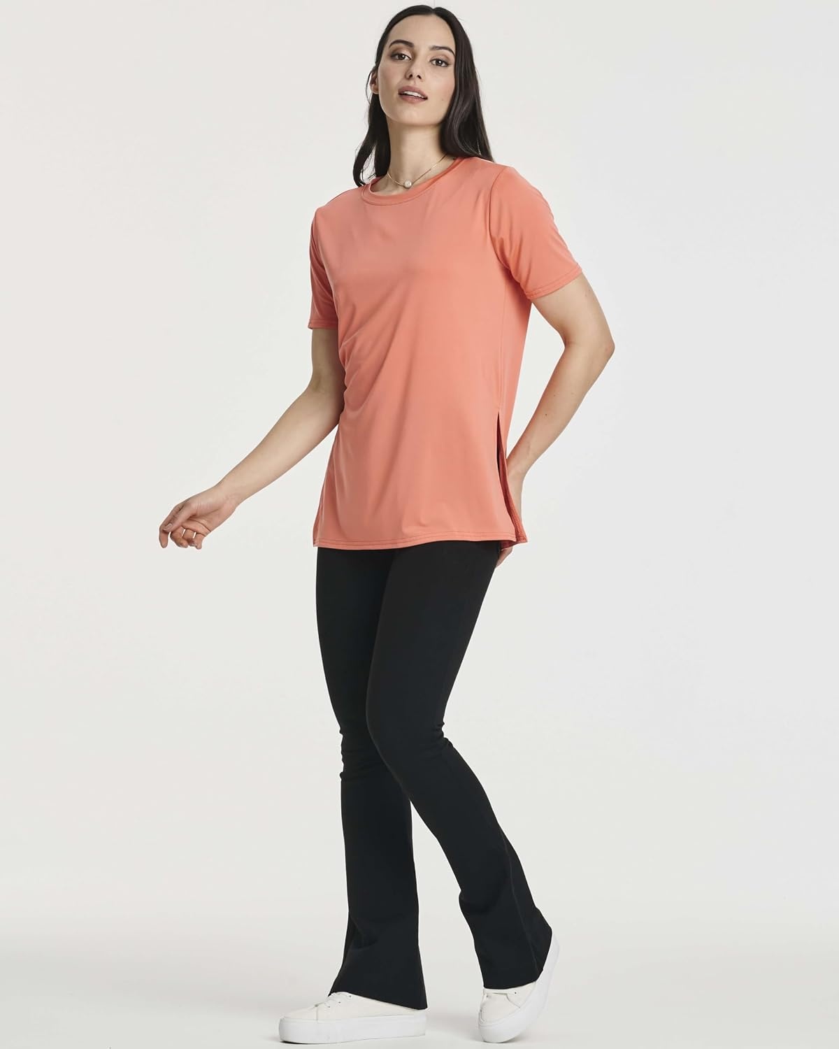 image:image5 Pack Womens Dry Fit Slit Hem Workout Tops T Shirts Athletic Gym TeesSet 1