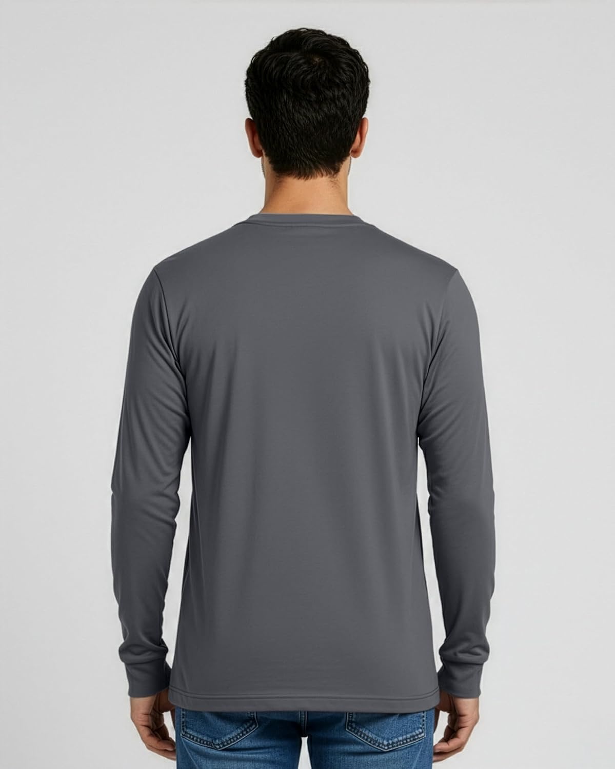 image:image4 Pack Mens Cotton Long Sleeve Shirts Crew Neck Work Casual Jersey T ShirtSet 3