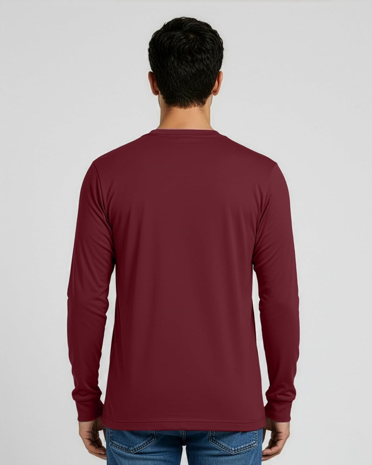 image:image4 Pack Mens Cotton Long Sleeve Shirts Crew Neck Work Casual Jersey T ShirtSet 4