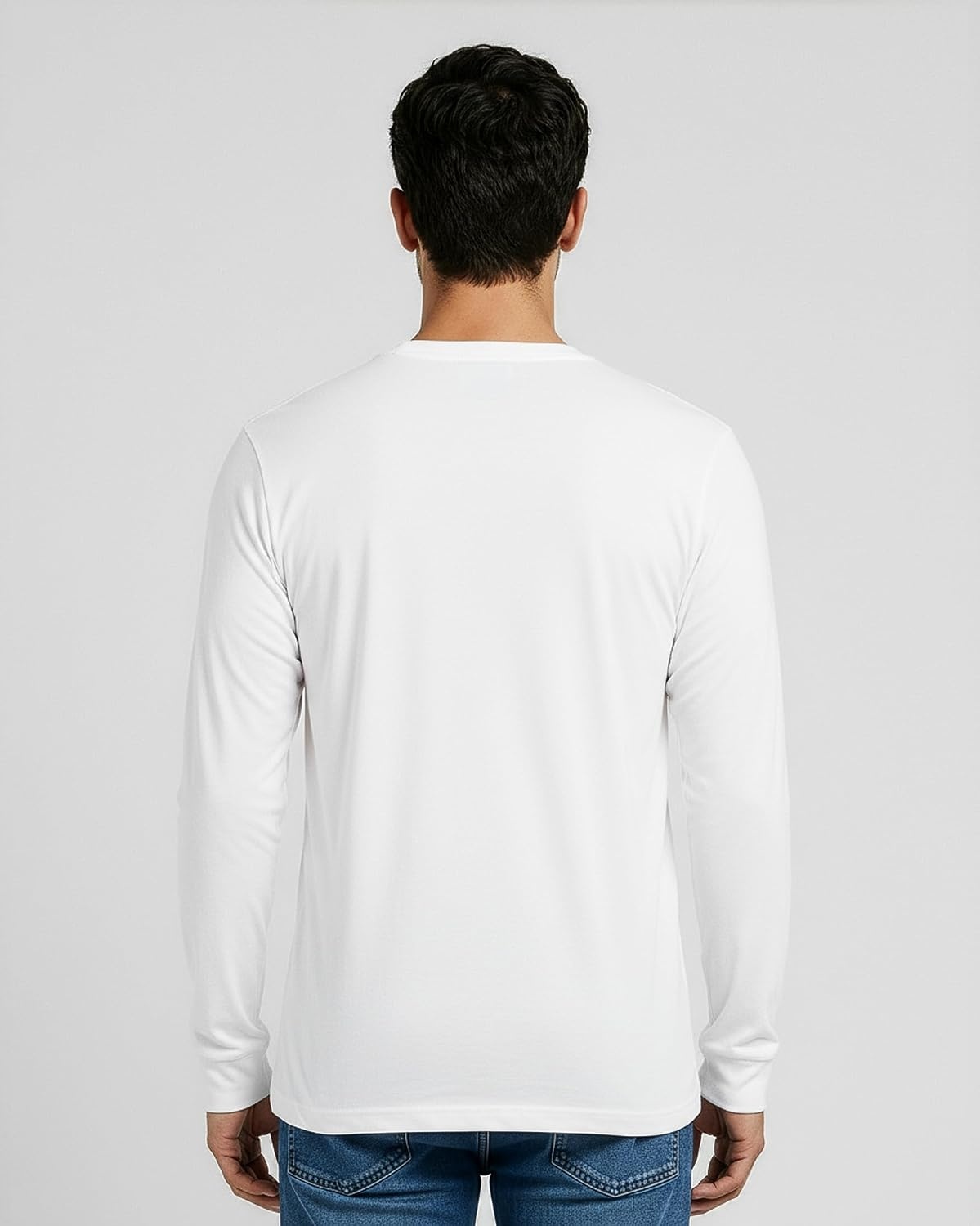 image:image4 Pack Mens Cotton Long Sleeve Shirts Crew Neck Work Casual Jersey T ShirtSet 5