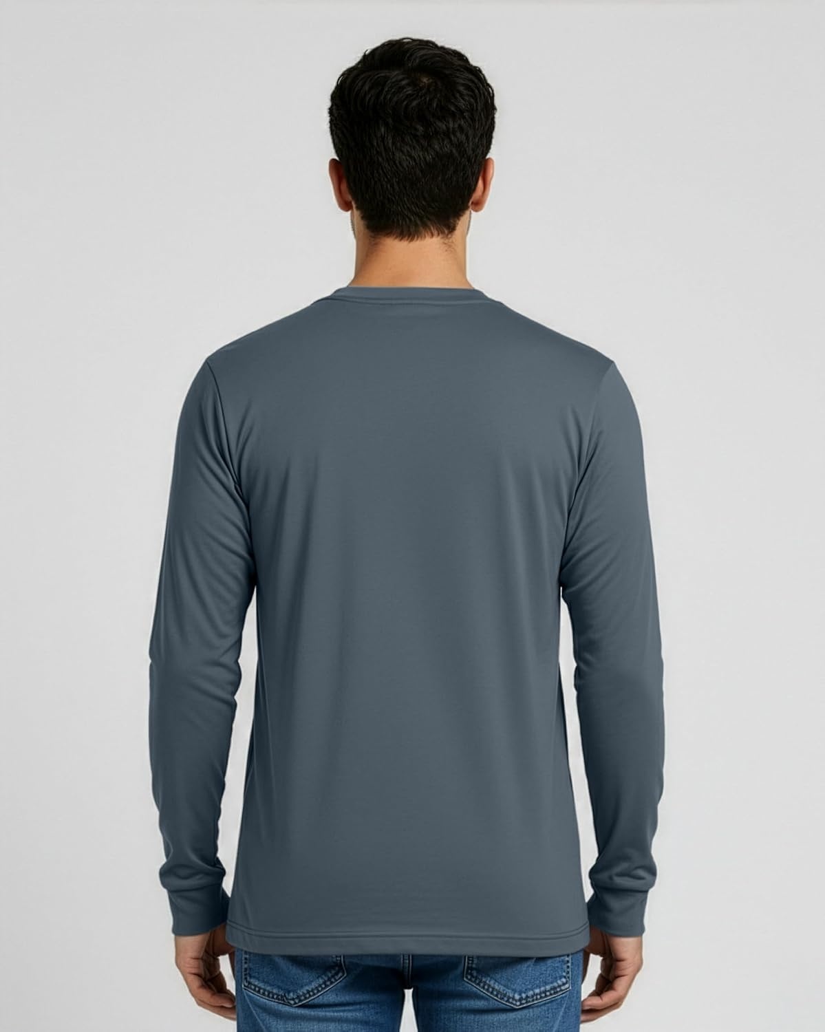 image:image4 Pack Mens Cotton Long Sleeve Shirts Crew Neck Work Casual Jersey T ShirtSet 7