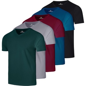 5 Pack Men’s Mesh V Neck T Shirts Dry Fit Athletic Workout Gym Running Tees(Set 11)