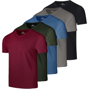 5 Pack Men’s Mesh V Neck T Shirts Dry Fit Athletic Workout Gym Running Tees(Set 19)