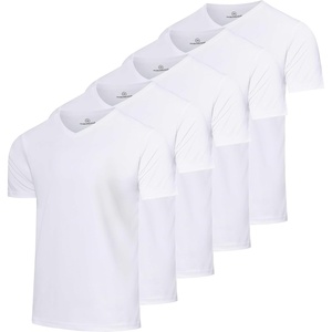 5 Pack Men’s Mesh V Neck T Shirts Dry Fit Athletic Workout Gym Running Tees(Set 2)
