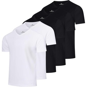 5 Pack Men’s Mesh V Neck T Shirts Dry Fit Athletic Workout Gym Running Tees(Set 3)