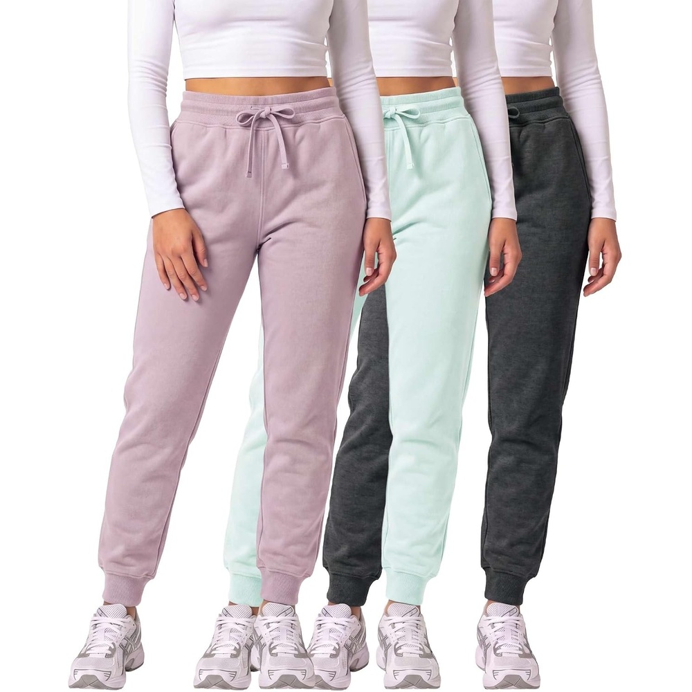 image:image3 Pack Womens Fleece Sweatpants Joggers Lounge Pants Warm Casual PocketsSet 8
