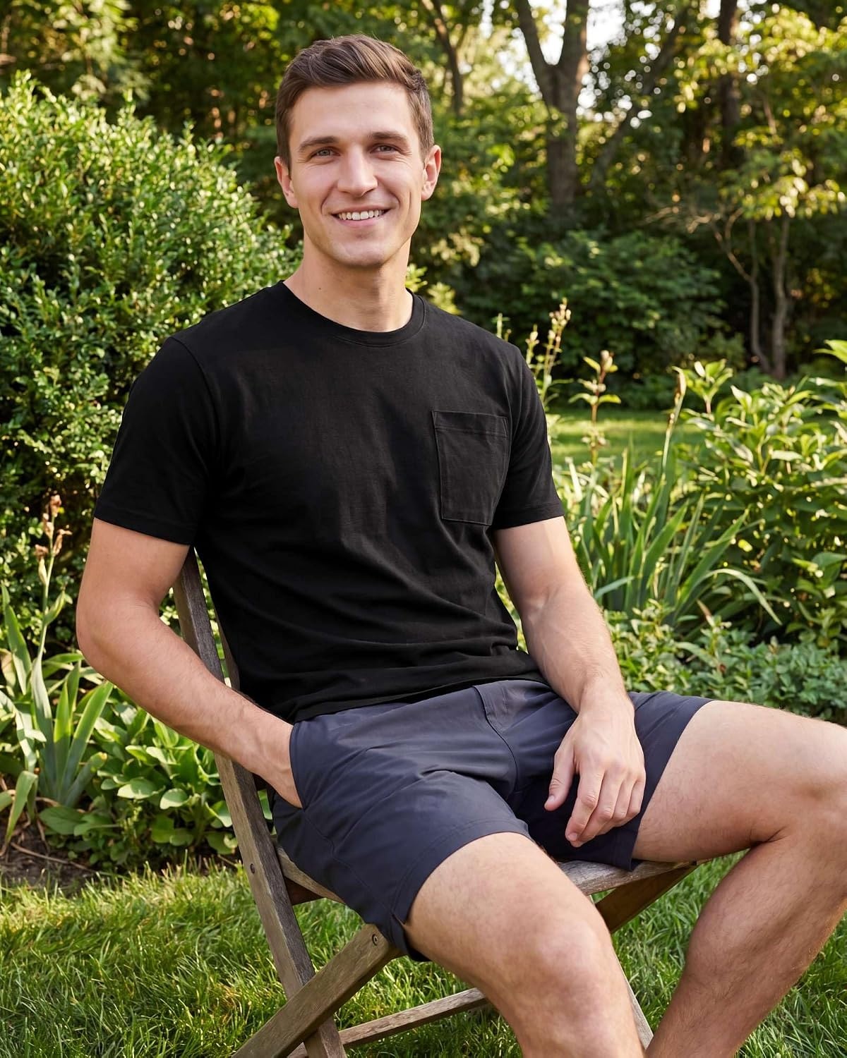 image:image4 Pack Mens Cotton Pocket T Shirts Crew Neck Short Sleeve Athletic GymSet 10