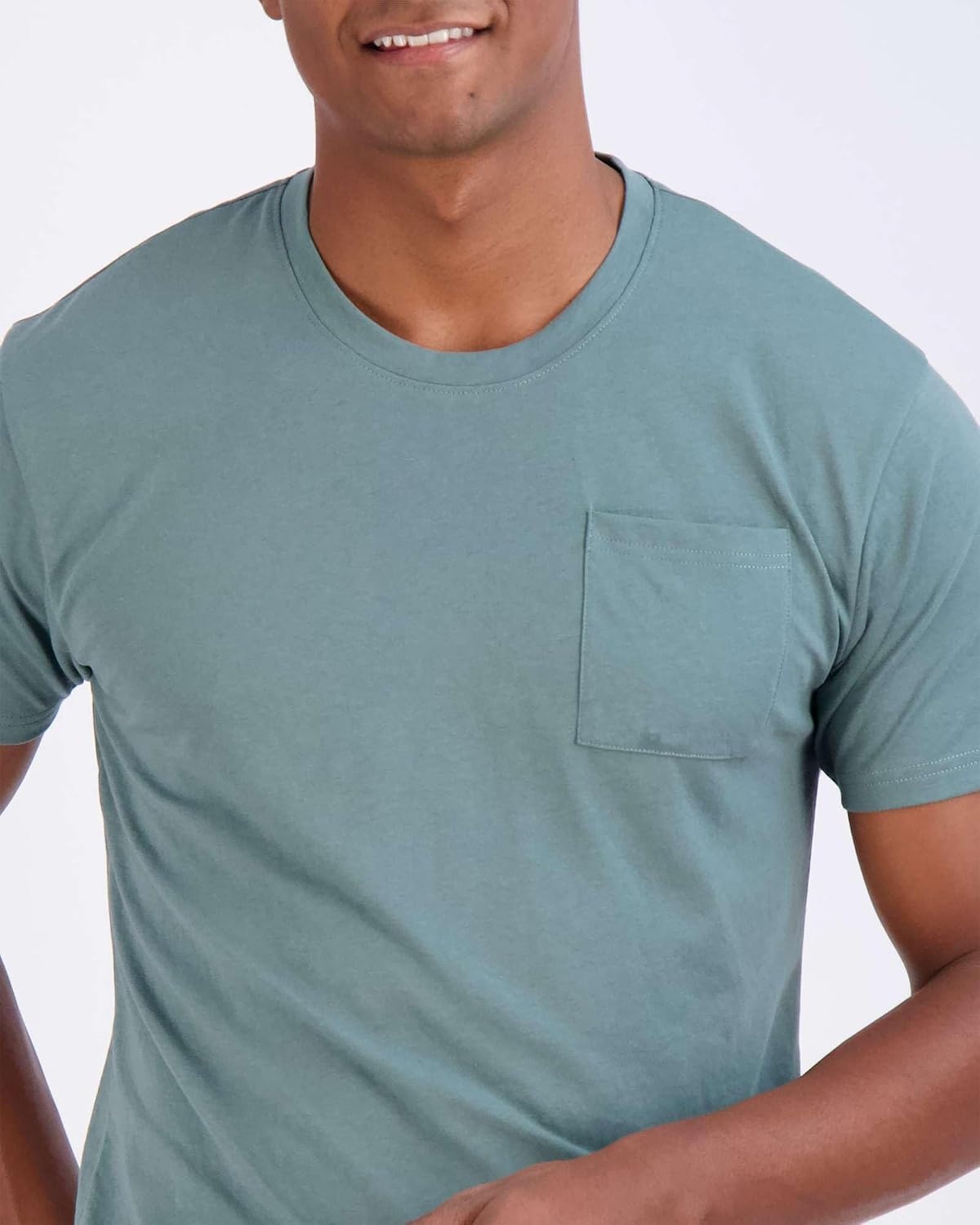 image:image4 Pack Mens Cotton Pocket T Shirts Crew Neck Short Sleeve Athletic GymSet 11