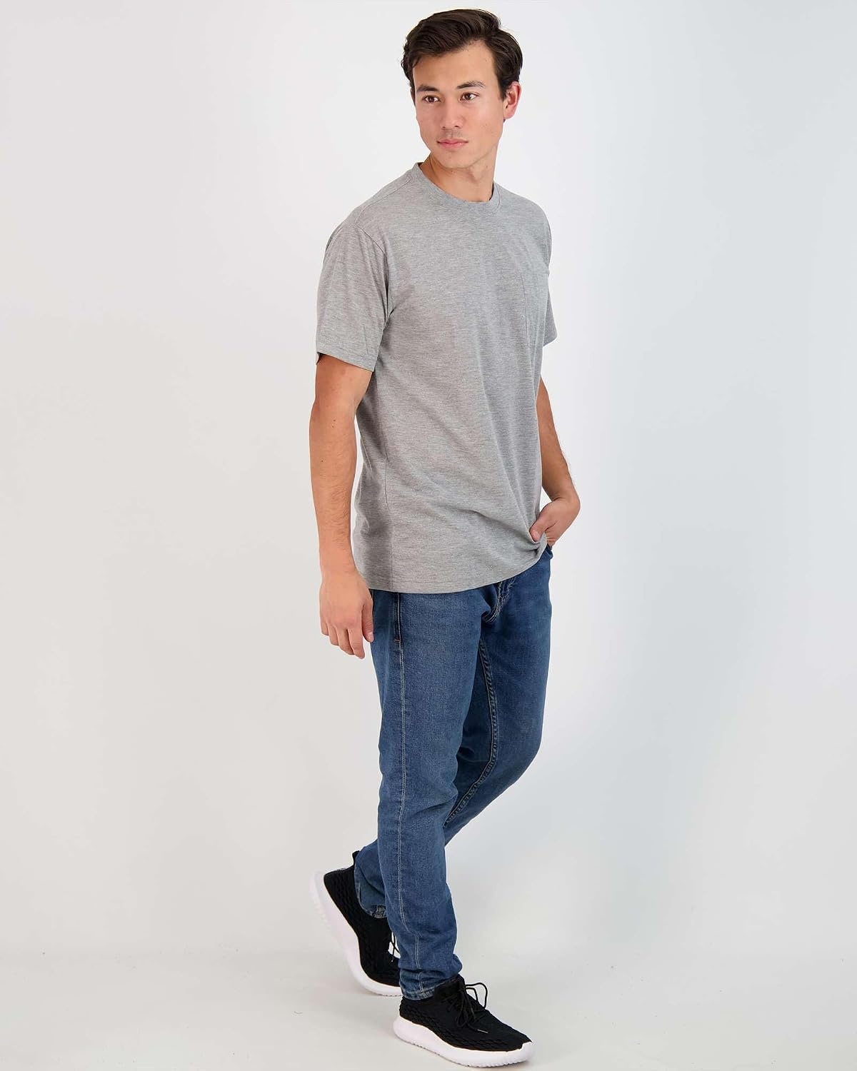 image:image4 Pack Mens Cotton Pocket T Shirts Crew Neck Short Sleeve Athletic GymSet 4