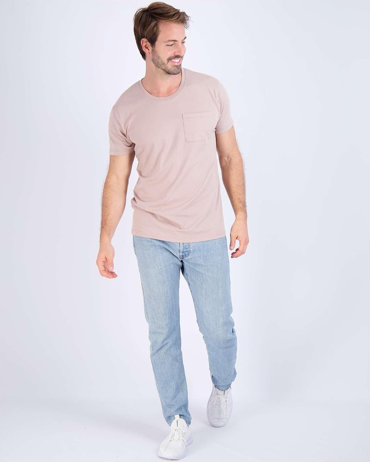 image:image4 Pack Mens Cotton Pocket T Shirts Crew Neck Short Sleeve Athletic GymSet 8