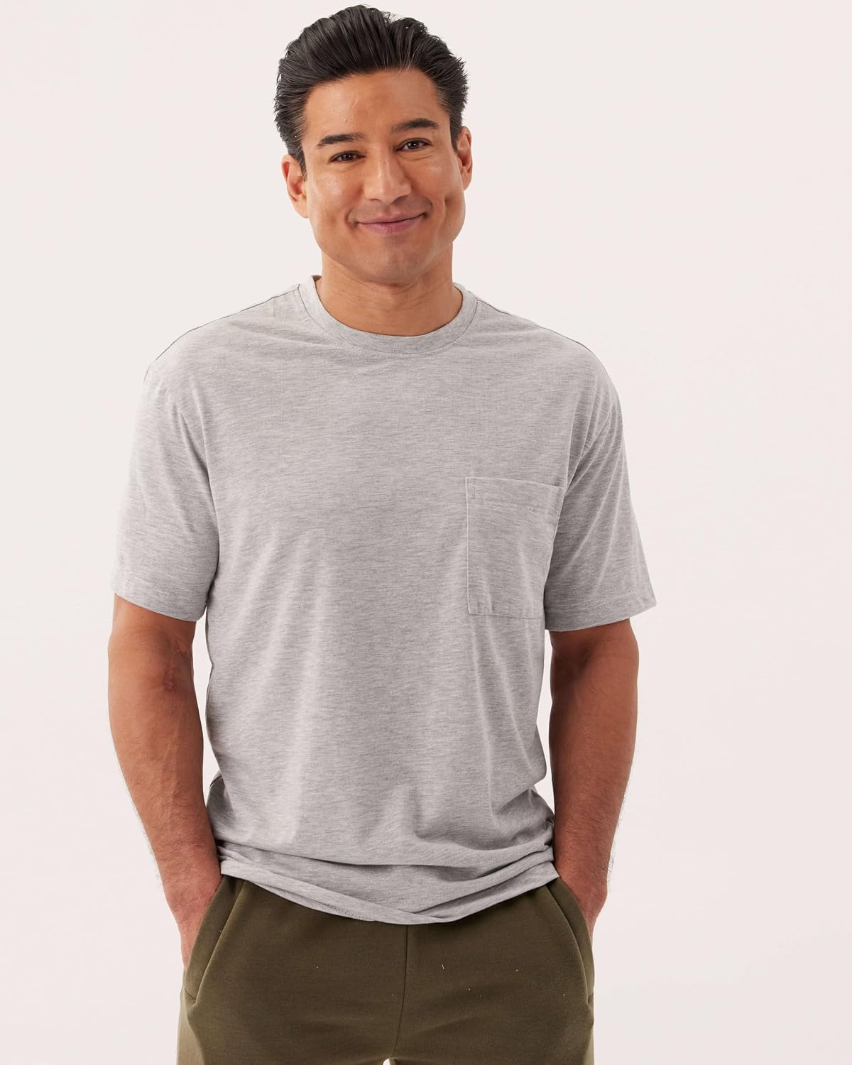 image:image4 Pack Mens Cotton Pocket T Shirts Crew Neck Short Sleeve Athletic GymSet 8