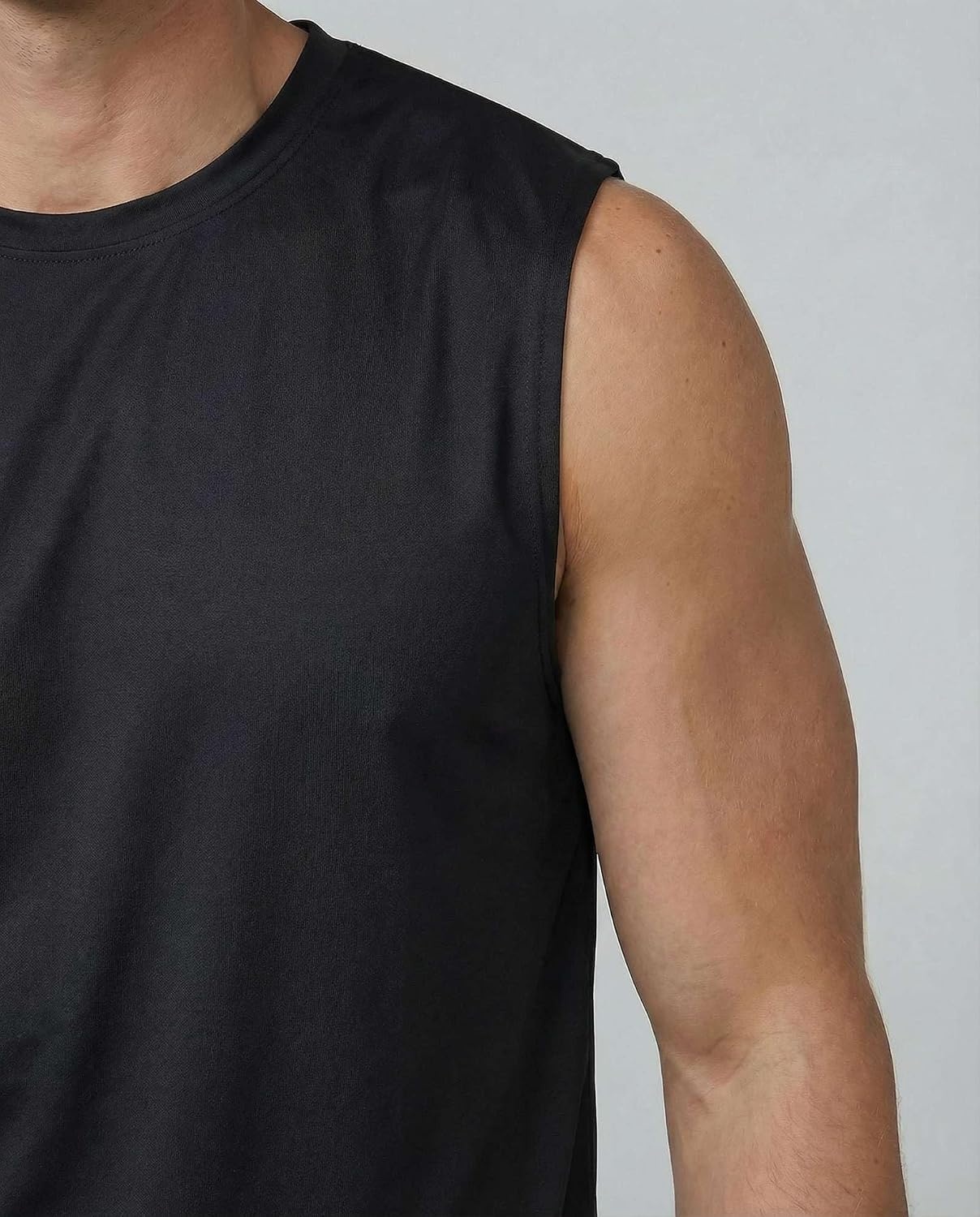 image:image5 Pack Mens Dry Fit Tank Tops Sleeveless Muscle Workout Gym Athletic ShirtRegular Size Set F