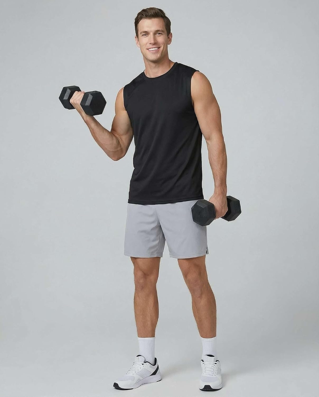 image:image5 Pack Mens Dry Fit Tank Tops Sleeveless Muscle Workout Gym Athletic ShirtRegular Size Set M
