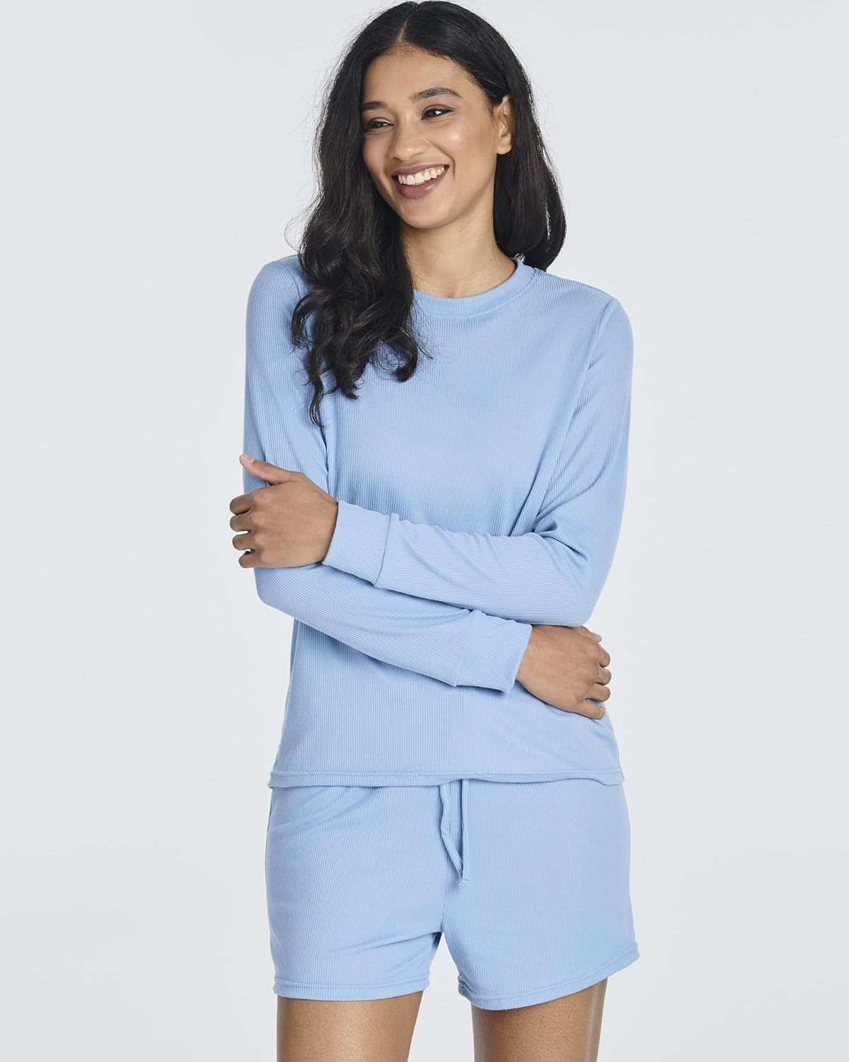 image:image2 Pack Womens Ribbed Pajama Sets 2 Piece Lounge Matching Sleepwear CuteSet 3