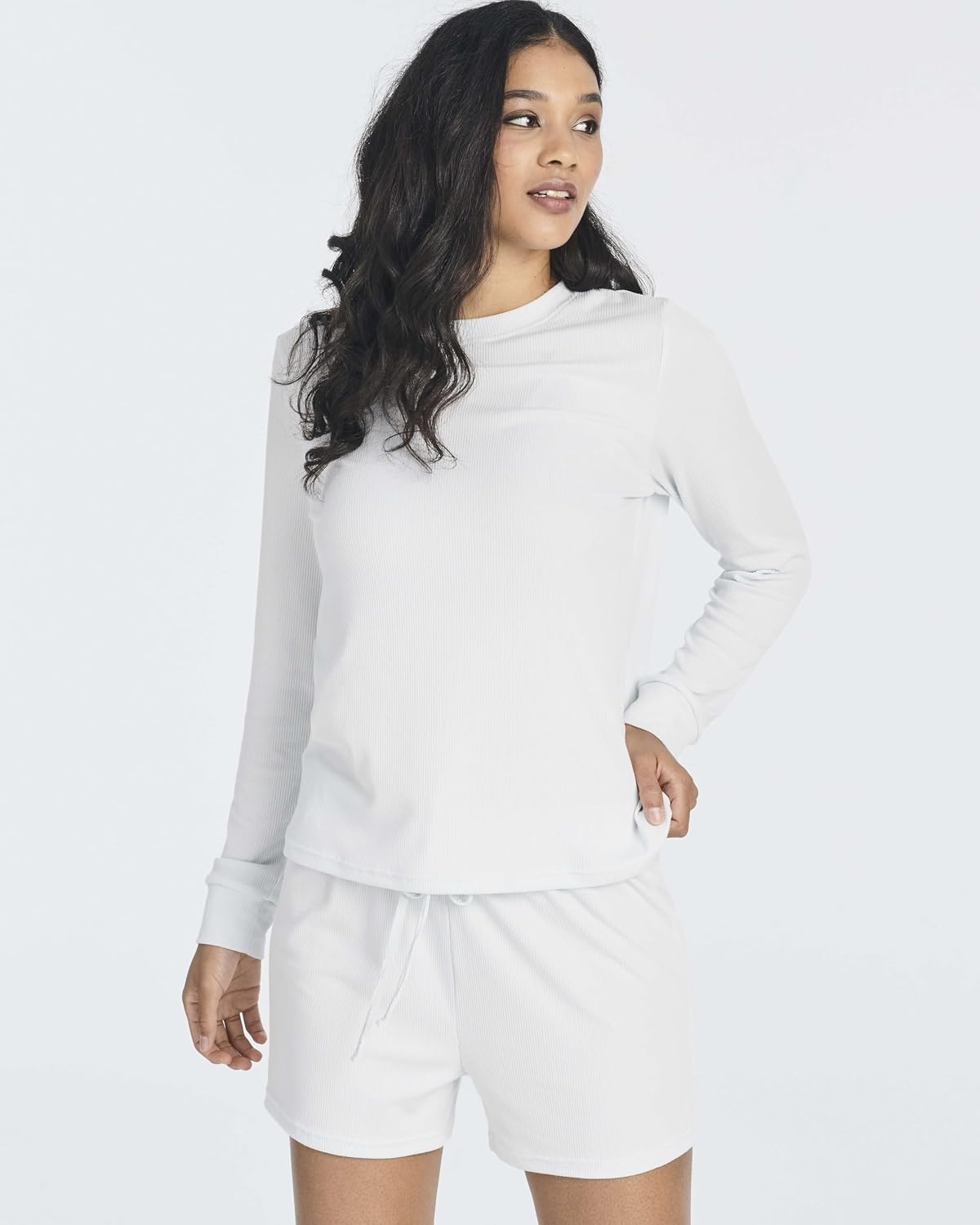image:image2 Pack Womens Ribbed Pajama Sets 2 Piece Lounge Matching Sleepwear CuteSet 4