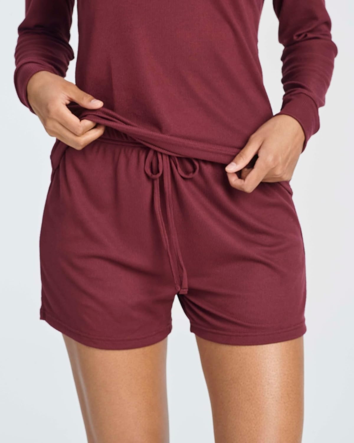 image:image2 Pack Womens Ribbed Pajama Sets 2 Piece Lounge Matching Sleepwear CuteSet 4
