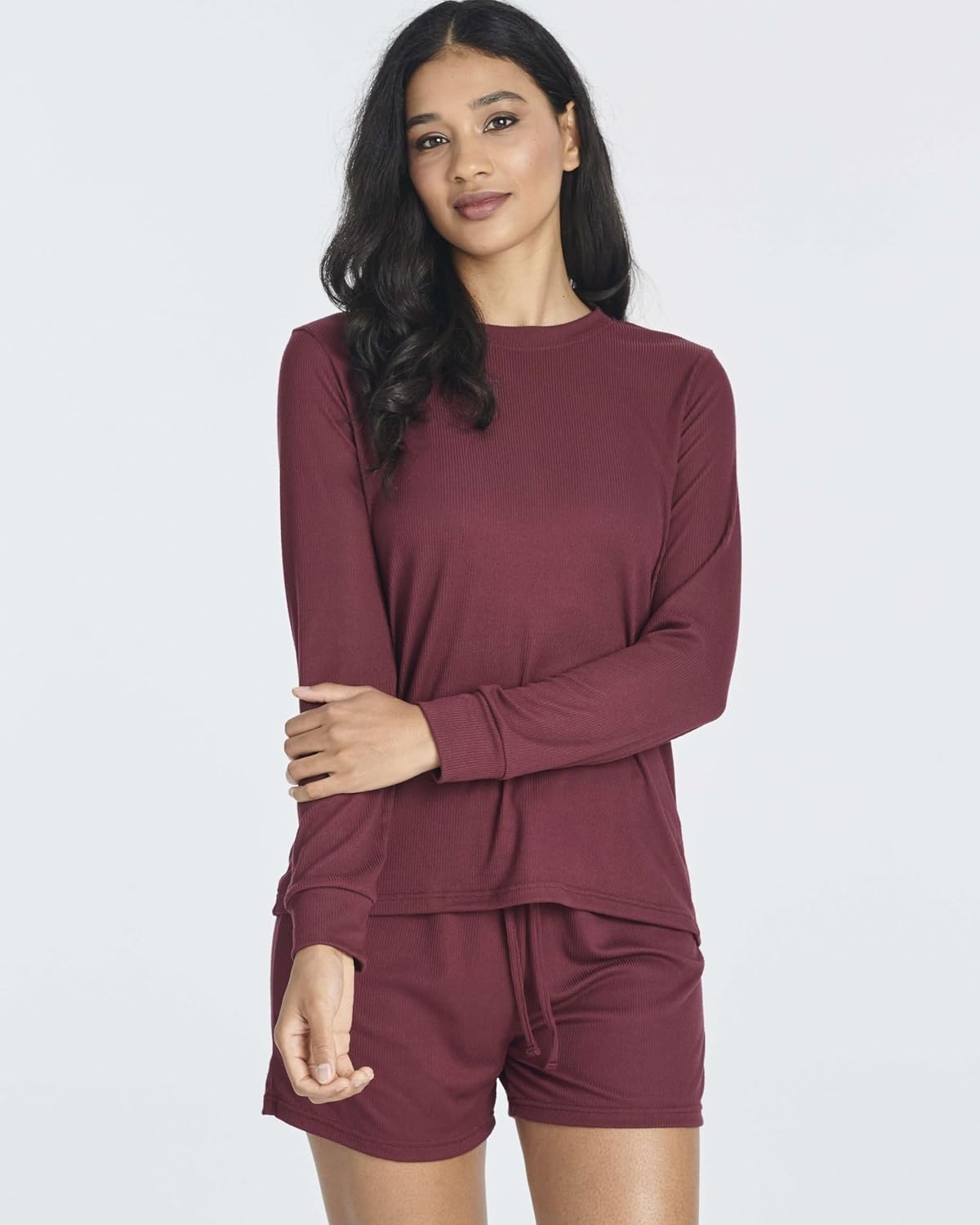 image:image2 Pack Womens Ribbed Pajama Sets 2 Piece Lounge Matching Sleepwear CuteSet 4