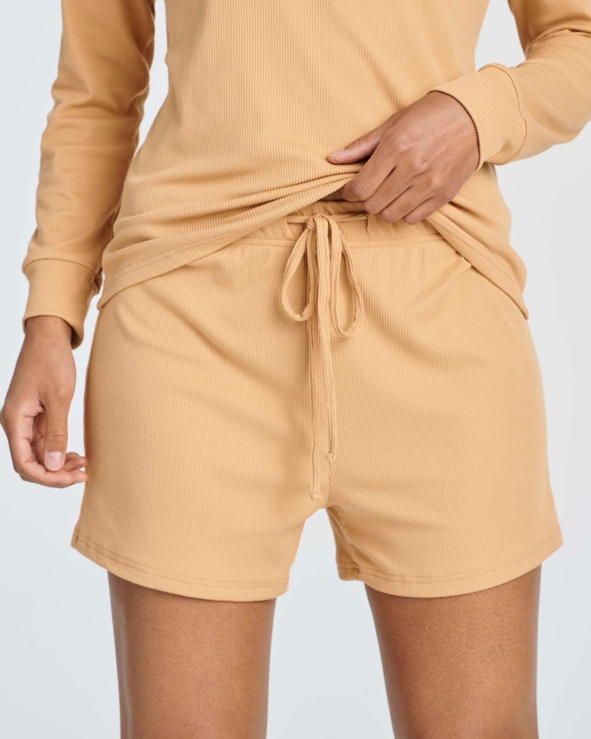 image:image2 Pack Womens Ribbed Pajama Sets 2 Piece Lounge Matching Sleepwear CuteSet 7