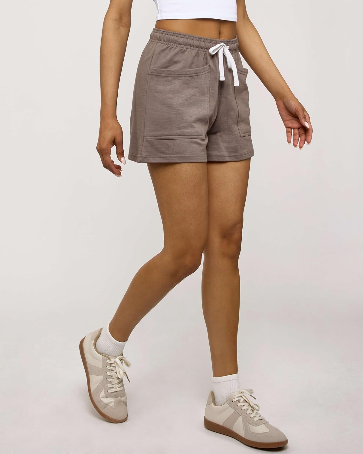 image:image3 Pack Womens French Terry Shorts Sweatshorts Lounge Gym Square PocketsSet 2