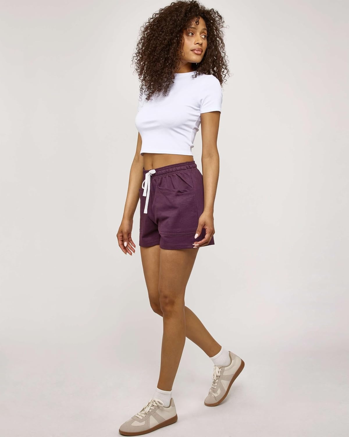 image:image3 Pack Womens French Terry Shorts Sweatshorts Lounge Gym Square PocketsSet 3