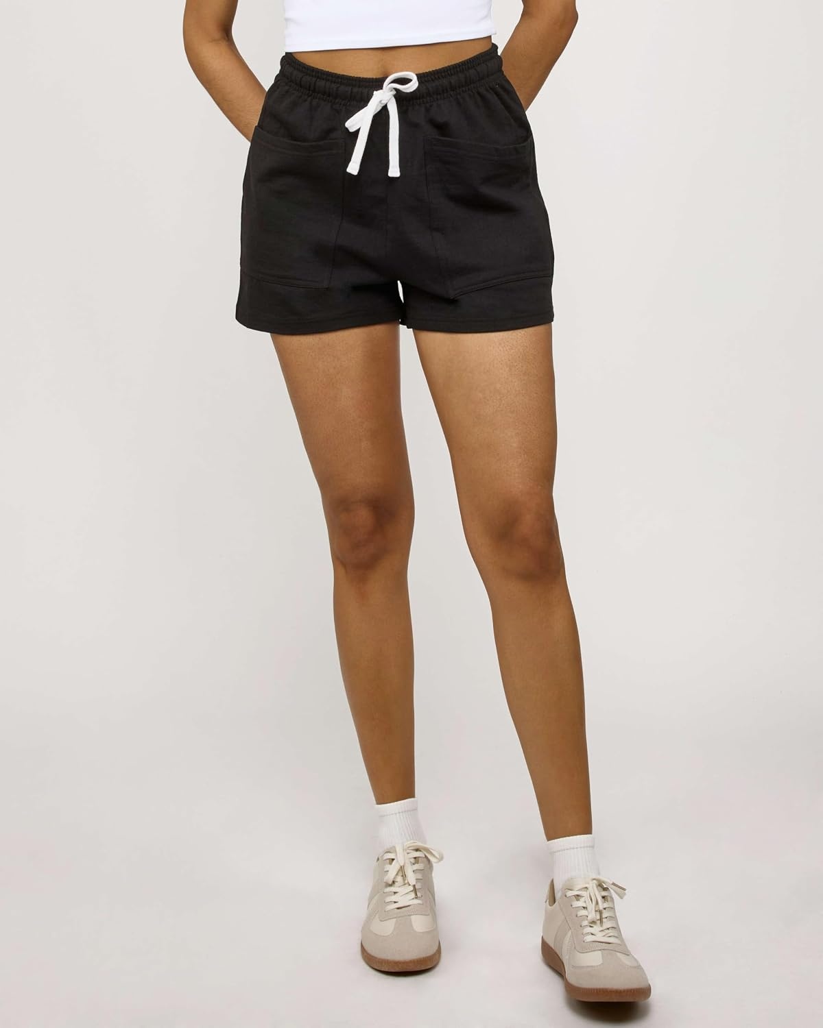 image:image3 Pack Womens French Terry Shorts Sweatshorts Lounge Gym Square PocketsSet 3