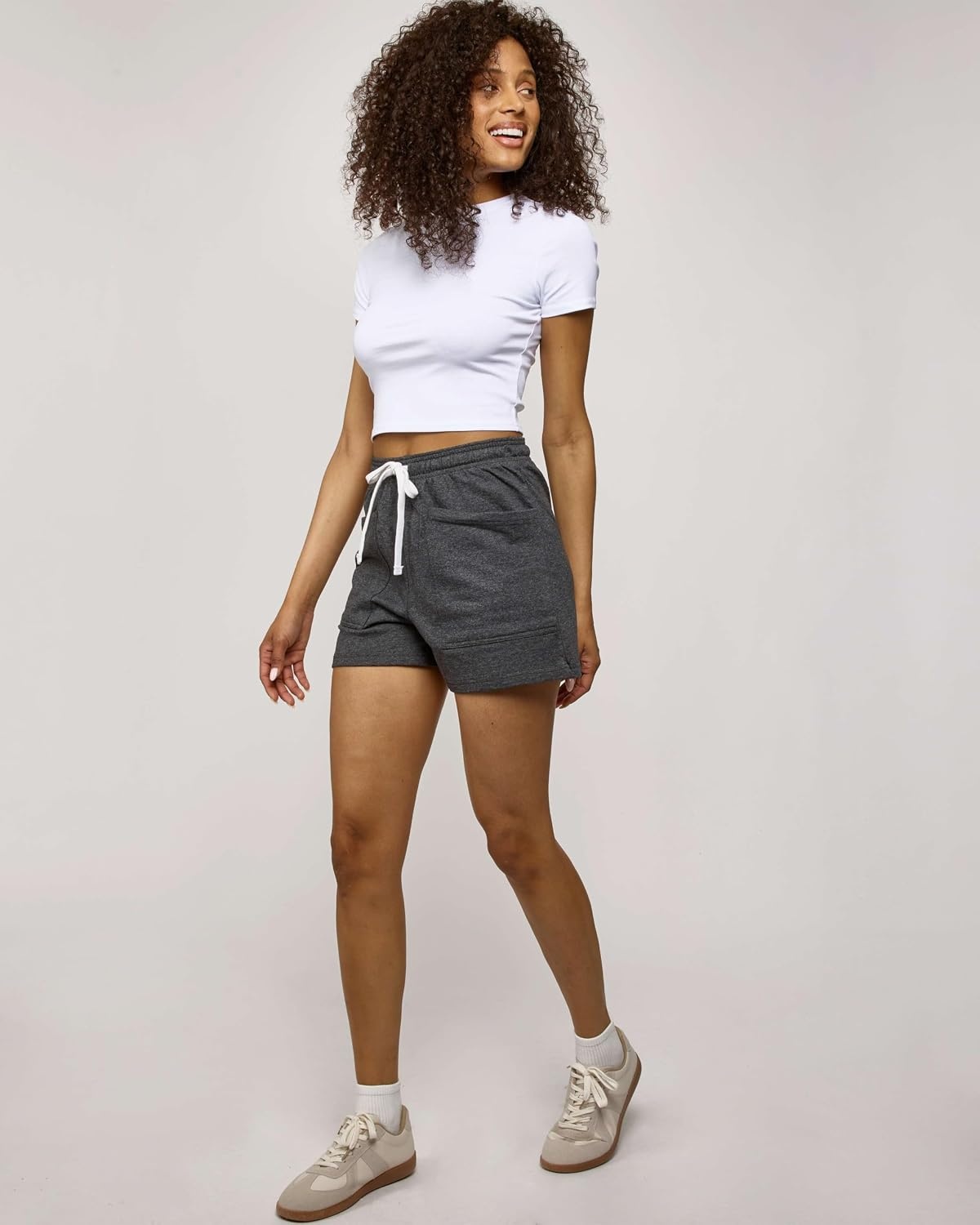 image:image3 Pack Womens French Terry Shorts Sweatshorts Lounge Gym Square PocketsSet 8