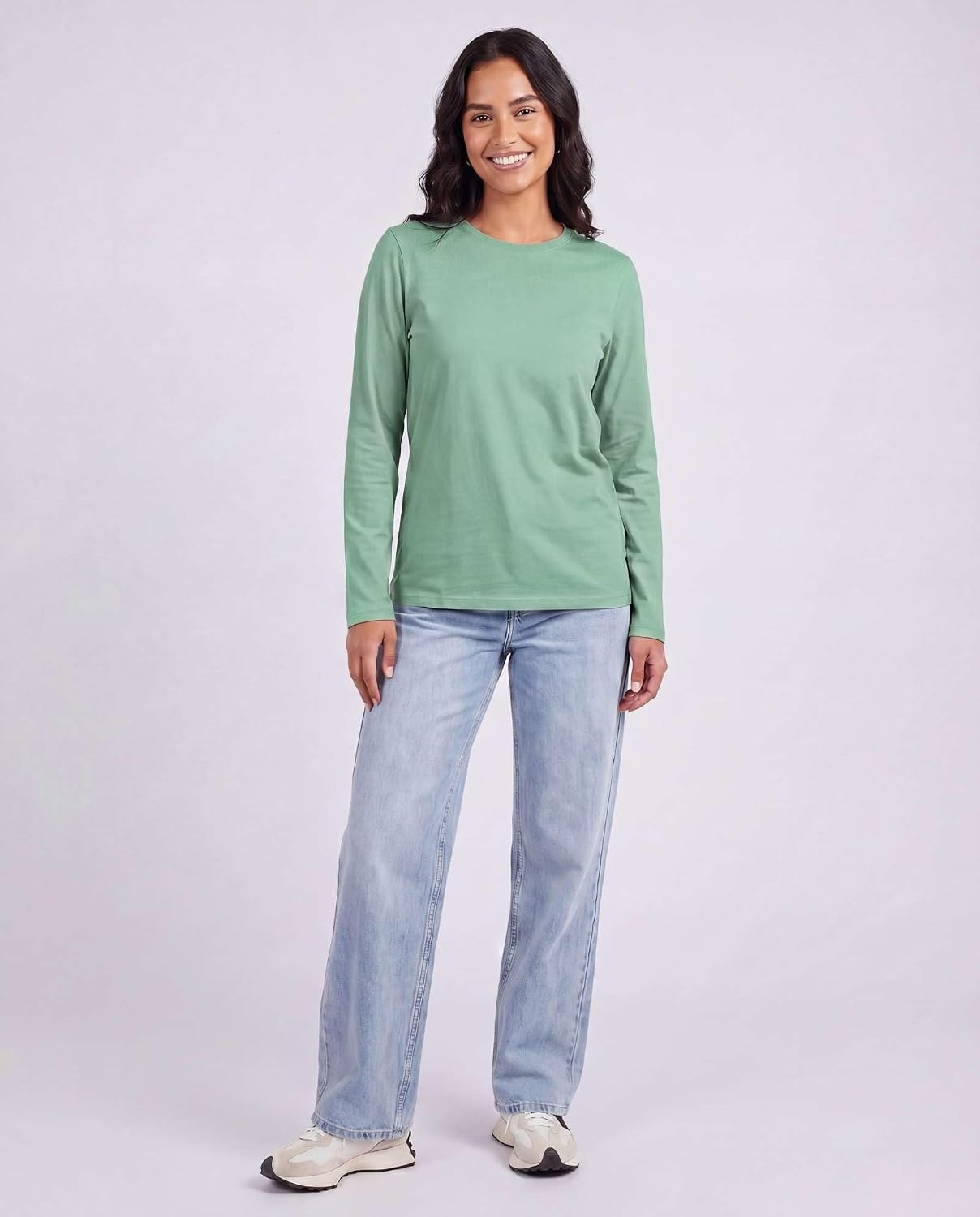 image:image4 Pack Womens Cotton Long Sleeve T Shirts Crewneck Basic Workout Tops TeesSet 1