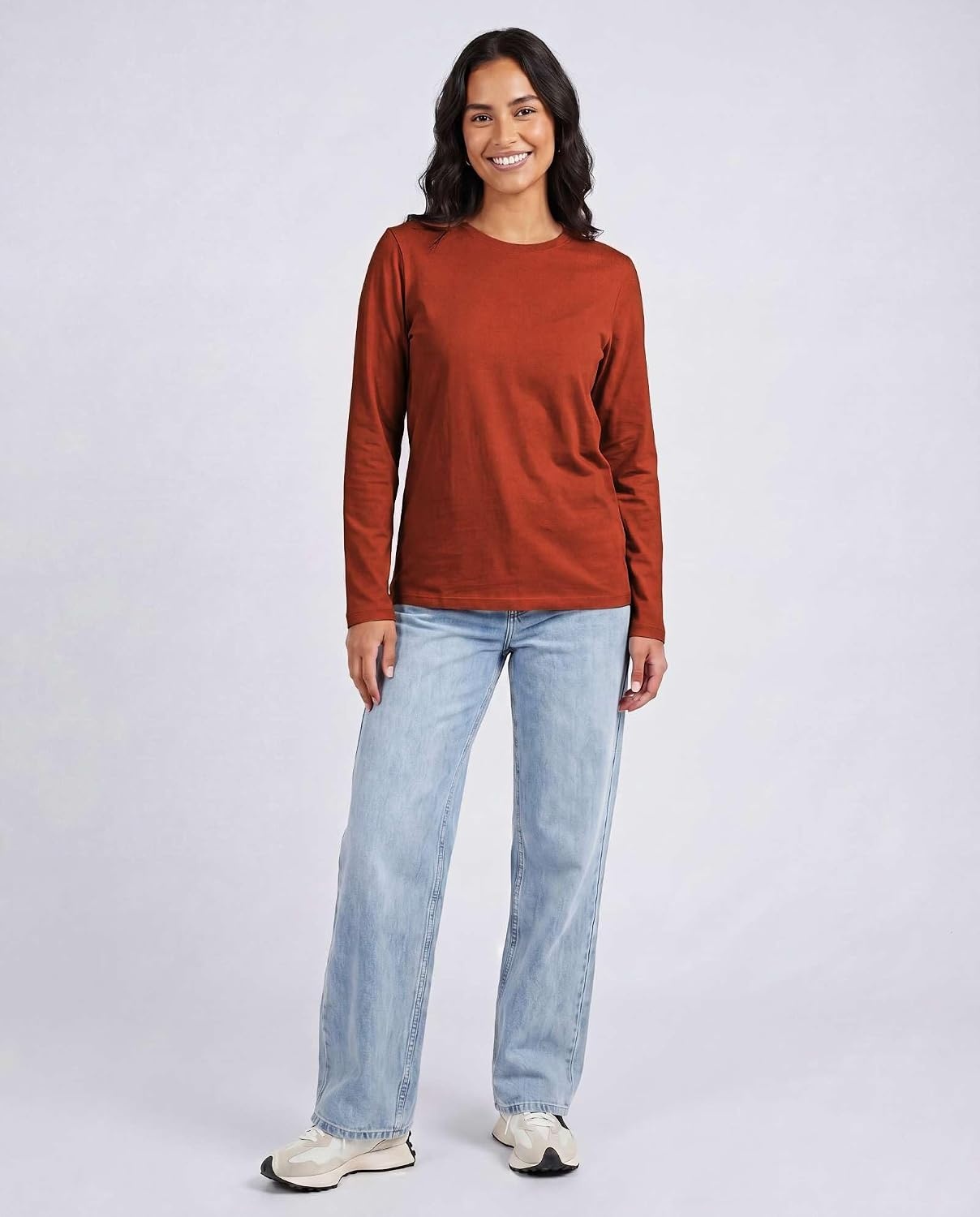image:image4 Pack Womens Cotton Long Sleeve T Shirts Crewneck Basic Workout Tops TeesSet 10