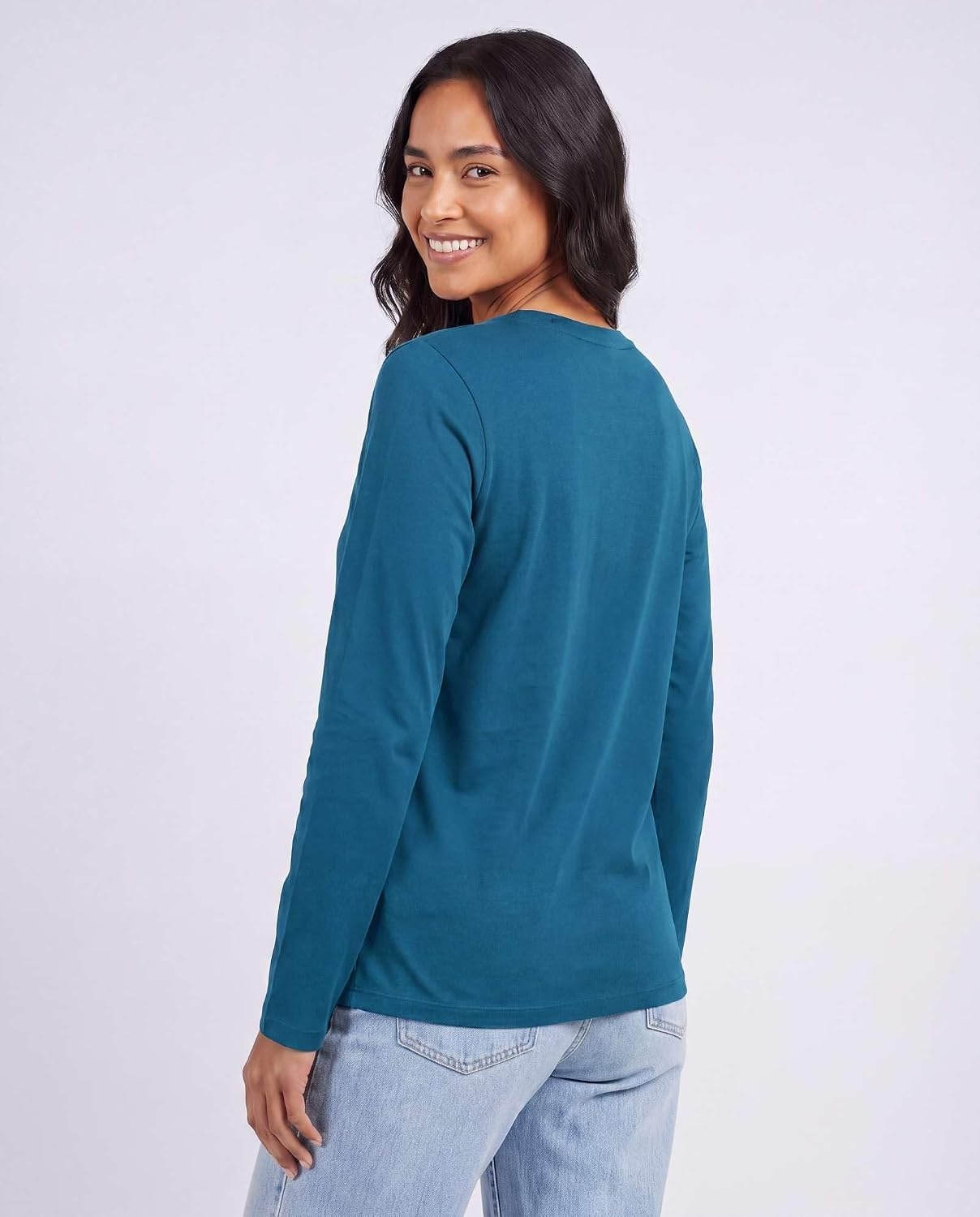 image:image4 Pack Womens Cotton Long Sleeve T Shirts Crewneck Basic Workout Tops TeesSet 11