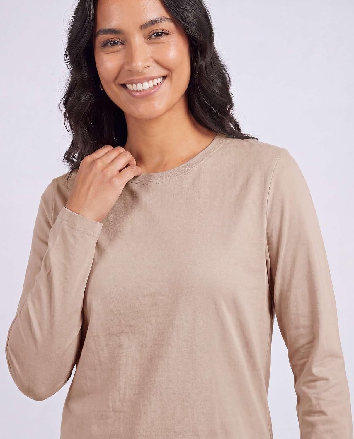 image:image4 Pack Womens Cotton Long Sleeve T Shirts Crewneck Basic Workout Tops TeesSet 11