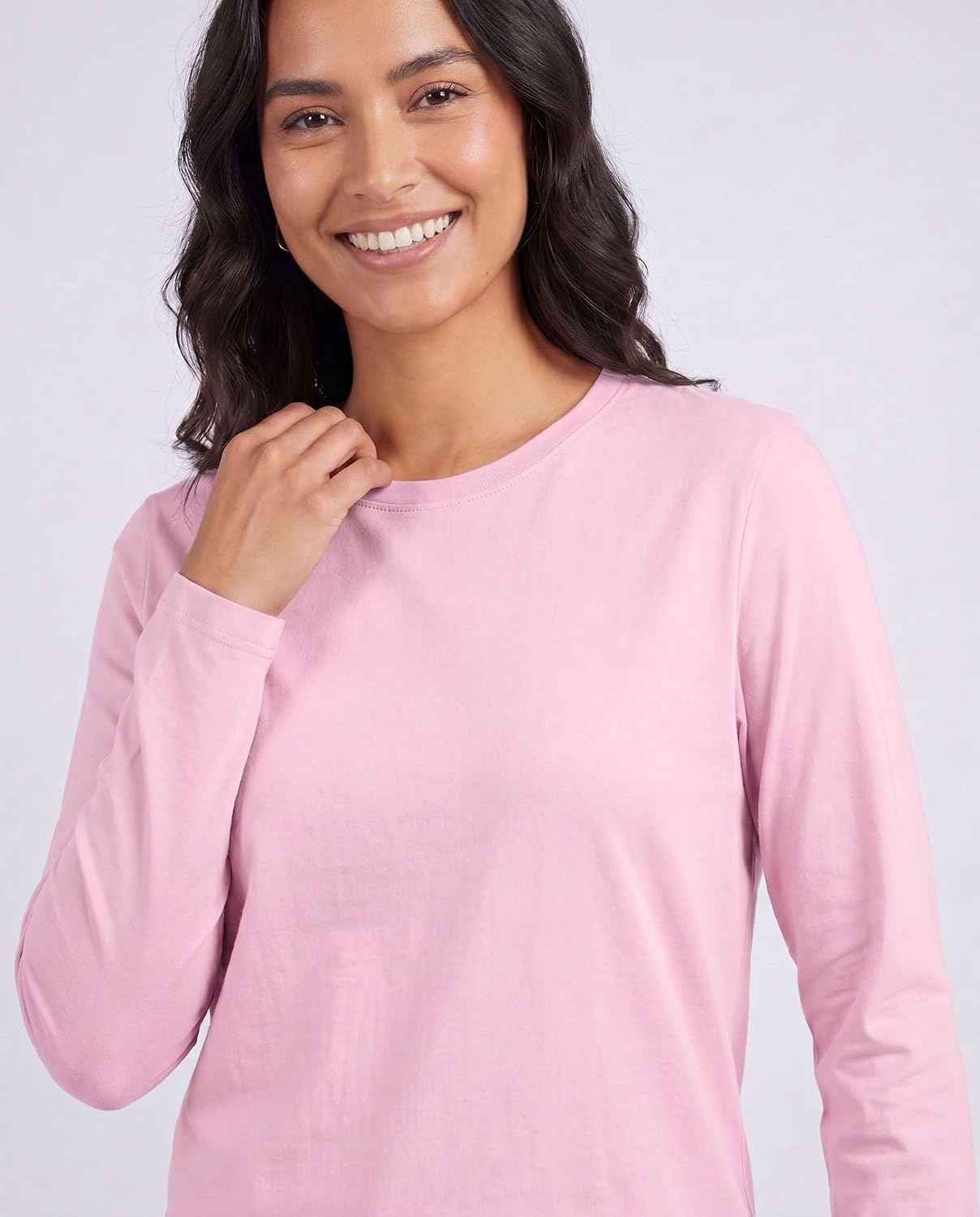 image:image4 Pack Womens Cotton Long Sleeve T Shirts Crewneck Basic Workout Tops TeesSet 15