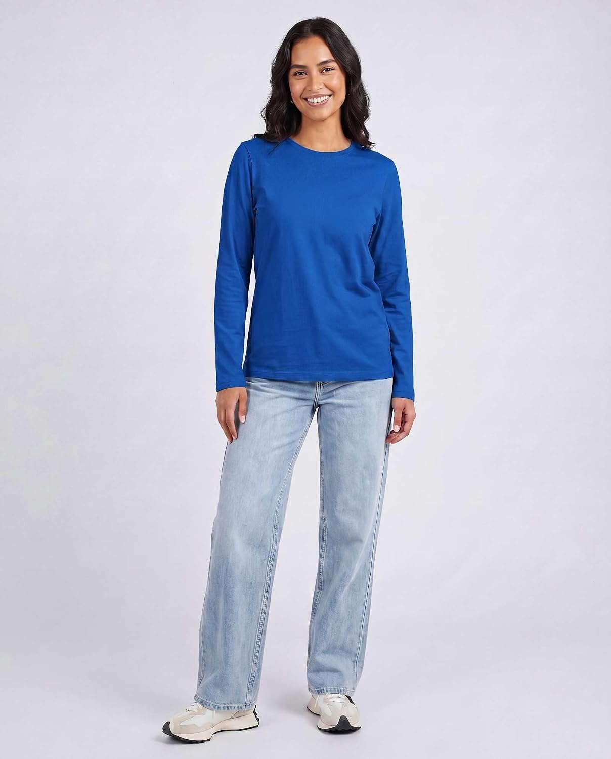 image:image4 Pack Womens Cotton Long Sleeve T Shirts Crewneck Basic Workout Tops TeesSet 2