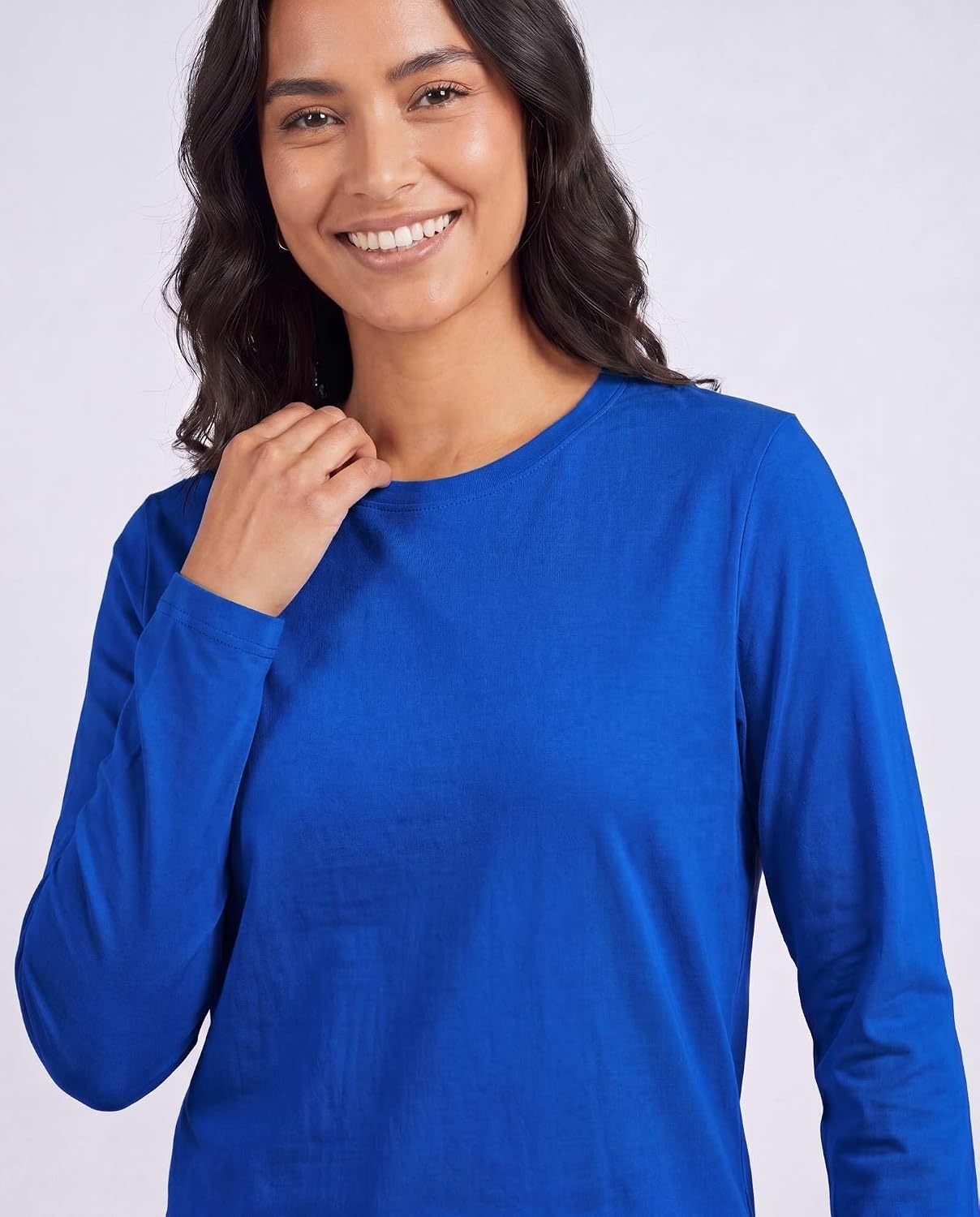 image:image4 Pack Womens Cotton Long Sleeve T Shirts Crewneck Basic Workout Tops TeesSet 2