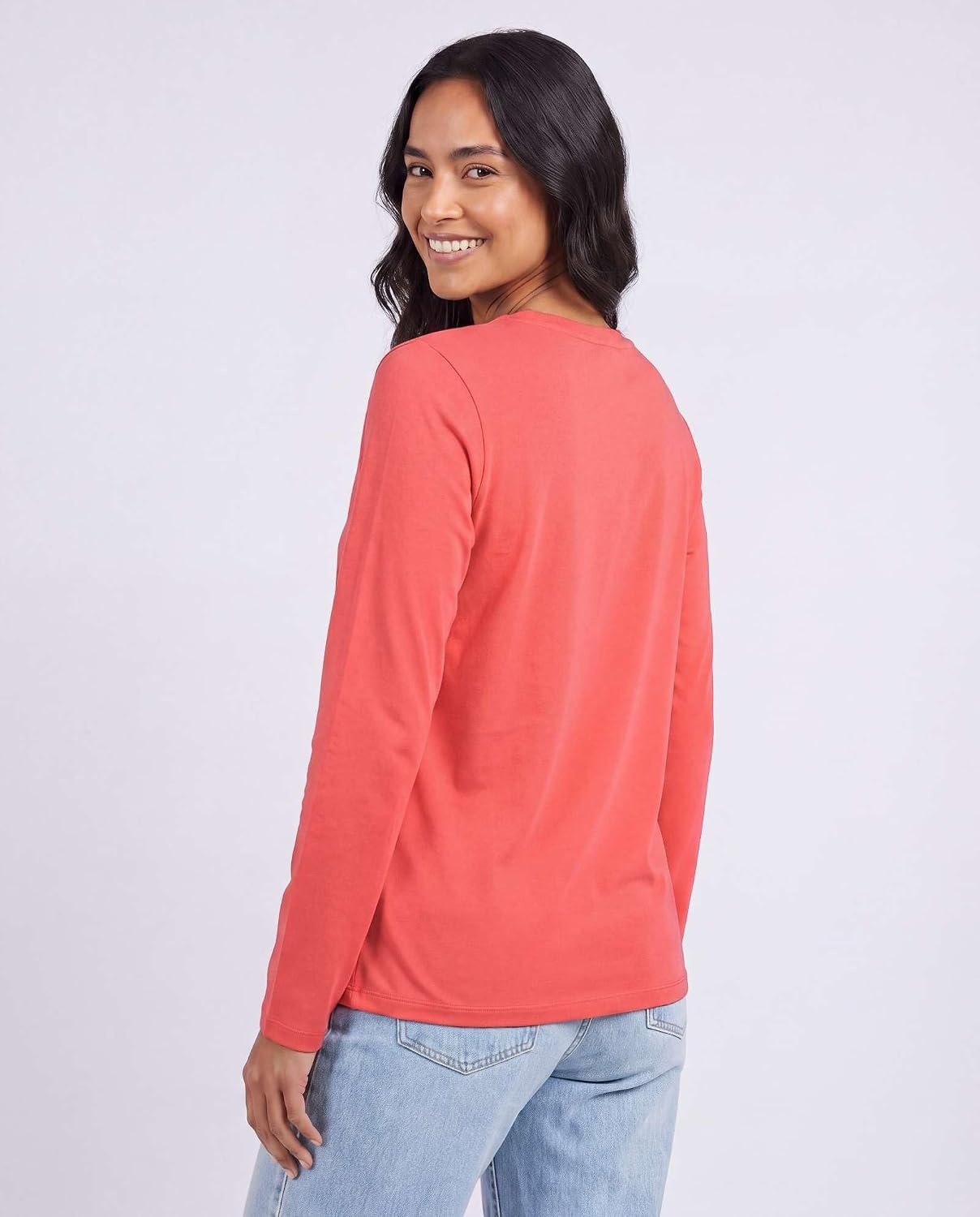 image:image4 Pack Womens Cotton Long Sleeve T Shirts Crewneck Basic Workout Tops TeesSet 2