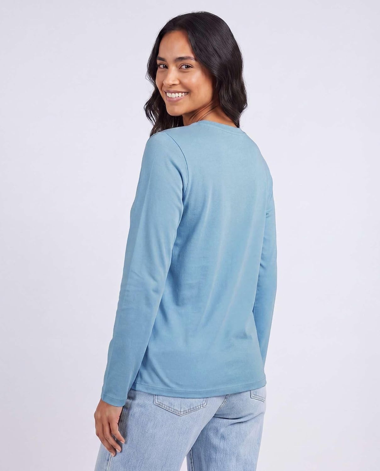 image:image4 Pack Womens Cotton Long Sleeve T Shirts Crewneck Basic Workout Tops TeesSet 6
