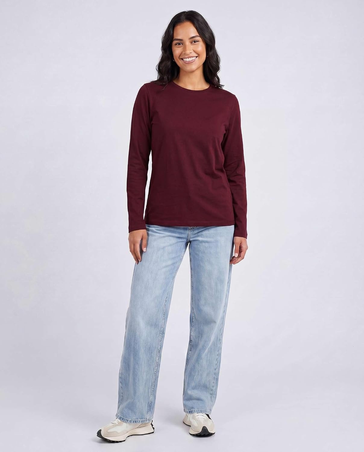 image:image4 Pack Womens Cotton Long Sleeve T Shirts Crewneck Basic Workout Tops TeesSet 7