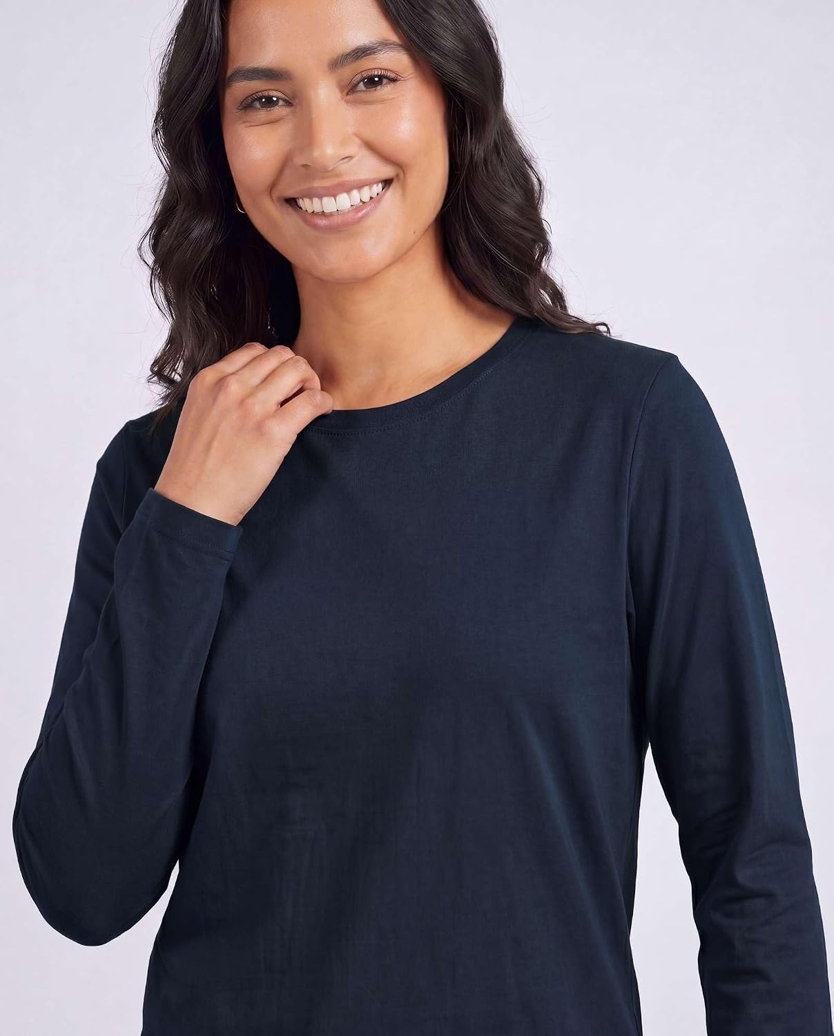 image:image4 Pack Womens Cotton Long Sleeve T Shirts Crewneck Basic Workout Tops TeesSet 8