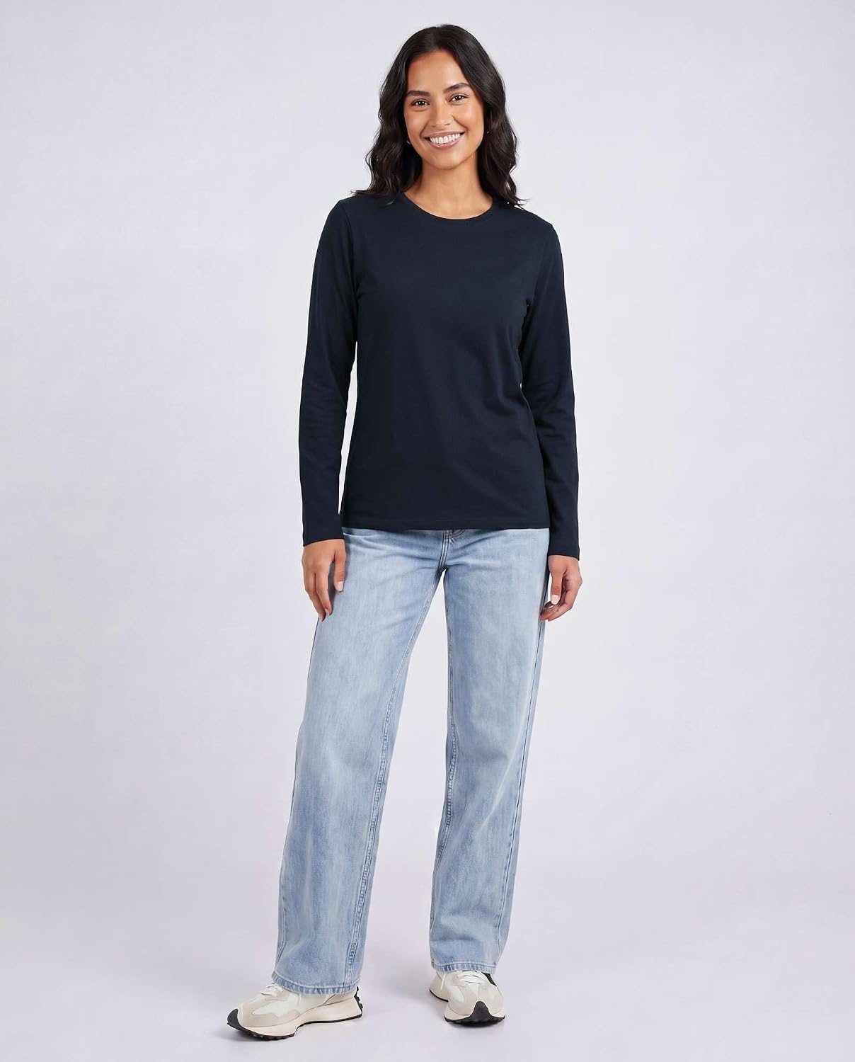 image:image4 Pack Womens Cotton Long Sleeve T Shirts Crewneck Basic Workout Tops TeesSet 8