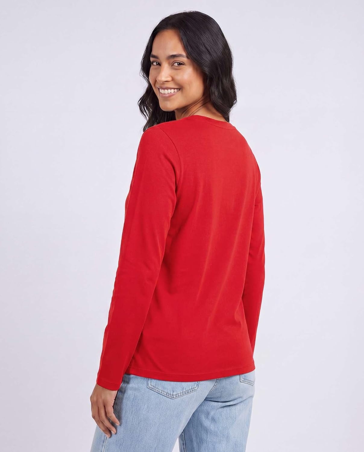 image:image4 Pack Womens Cotton Long Sleeve T Shirts Crewneck Basic Workout Tops TeesSet 8