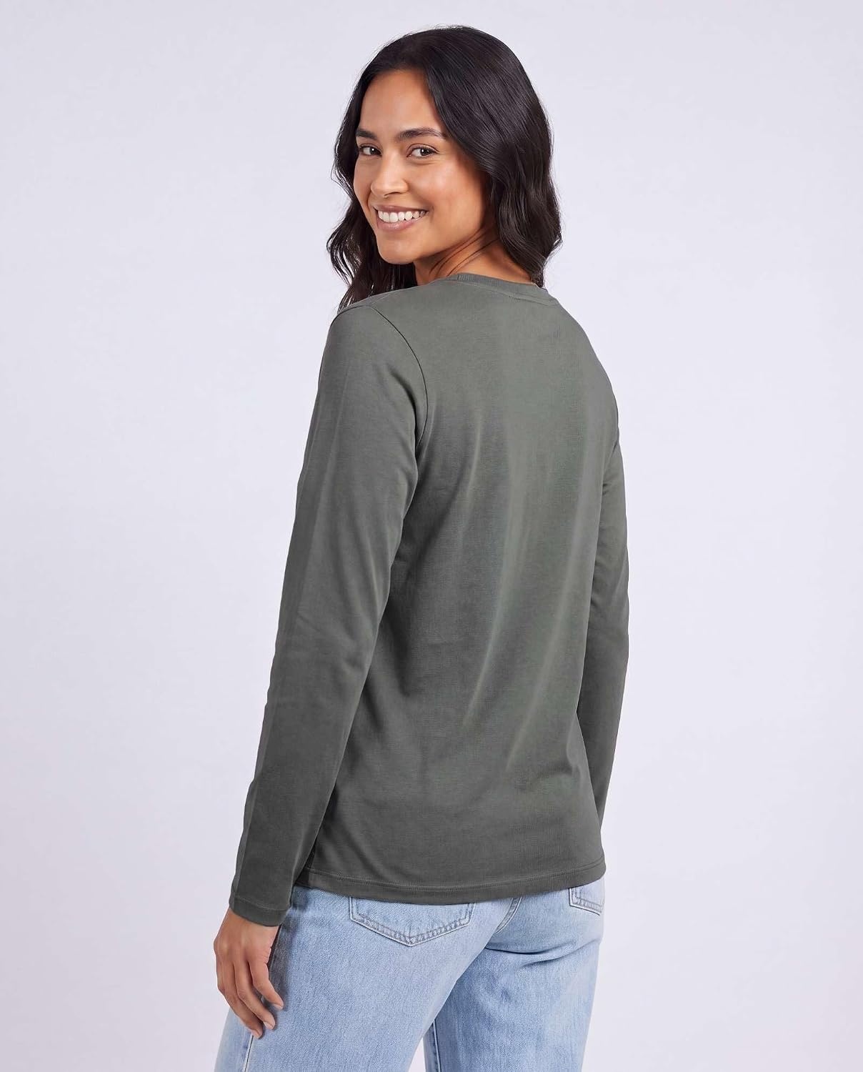 image:image4 Pack Womens Cotton Long Sleeve T Shirts Crewneck Basic Workout Tops TeesSet 9