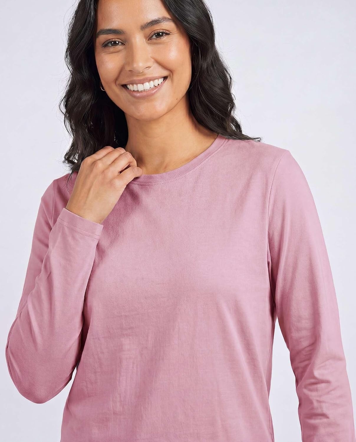 image:image4 Pack Womens Cotton Long Sleeve T Shirts Crewneck Basic Workout Tops TeesSet 9