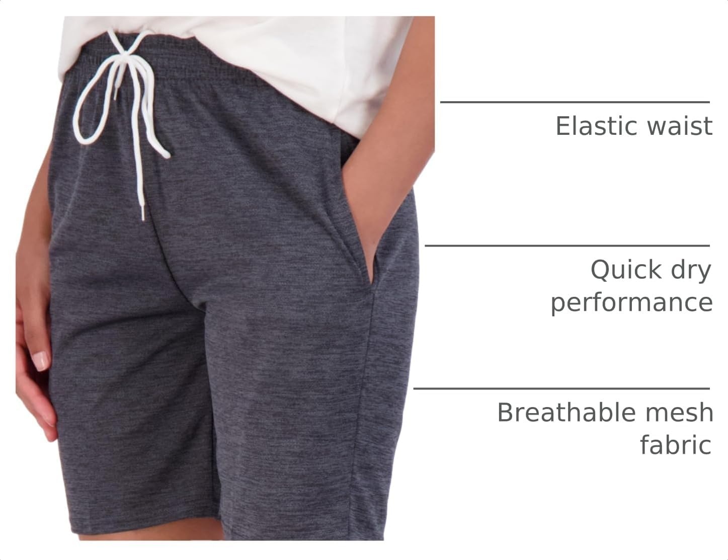 image:image4 Pack Womens Mesh Bermuda Shorts Athletic Running Gym Workout PocketsSet 10