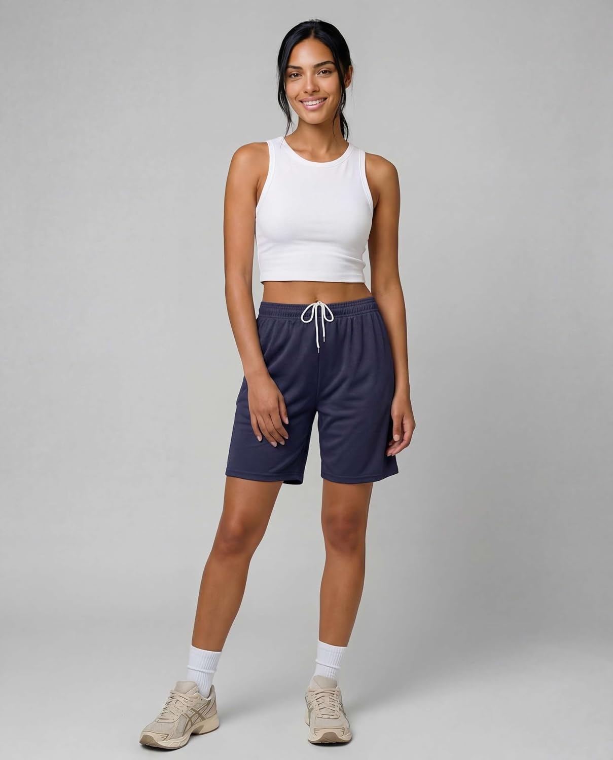 image:image4 Pack Womens Mesh Bermuda Shorts Athletic Running Gym Workout PocketsSet 3