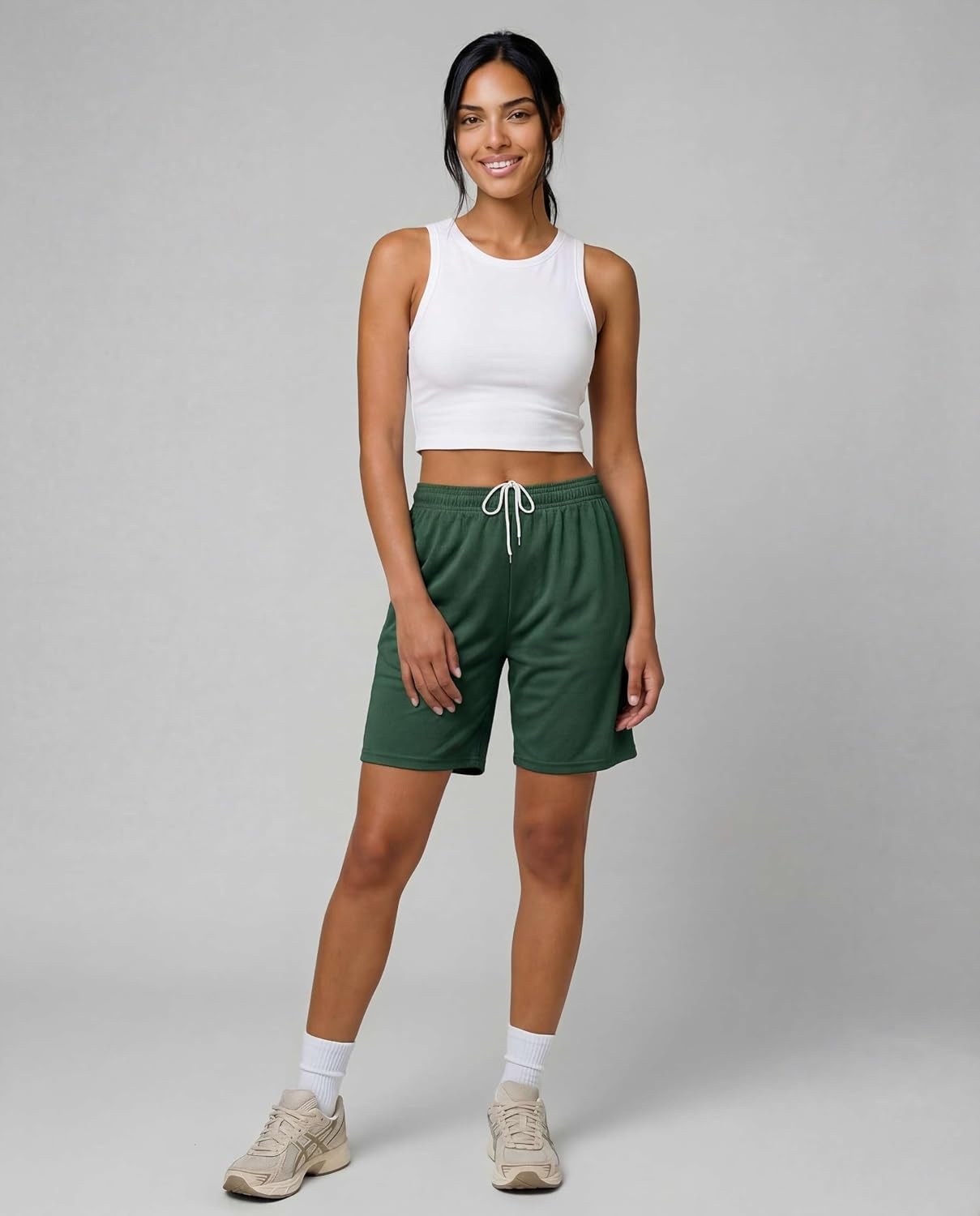 image:image4 Pack Womens Mesh Bermuda Shorts Athletic Running Gym Workout PocketsSet 4