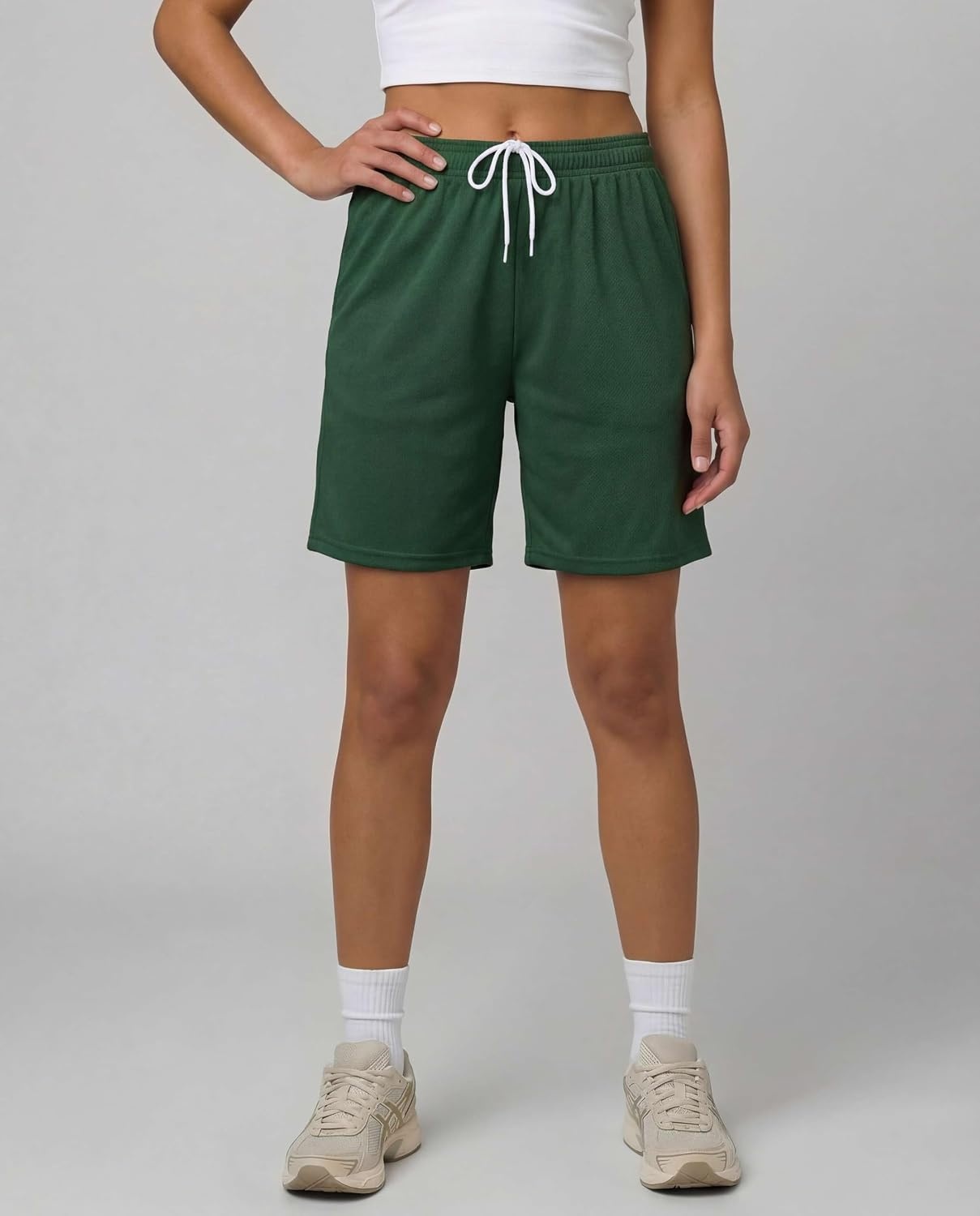 image:image4 Pack Womens Mesh Bermuda Shorts Athletic Running Gym Workout PocketsSet 4