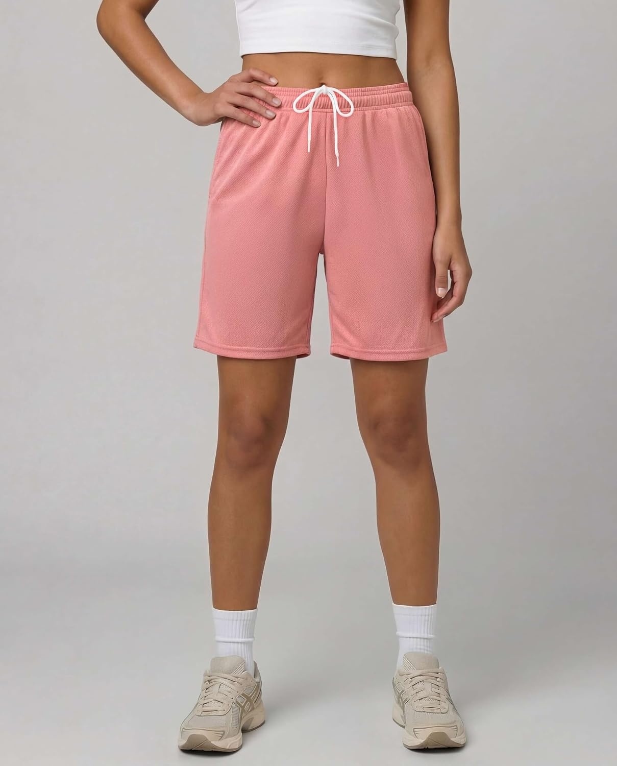 image:image4 Pack Womens Mesh Bermuda Shorts Athletic Running Gym Workout PocketsSet 5