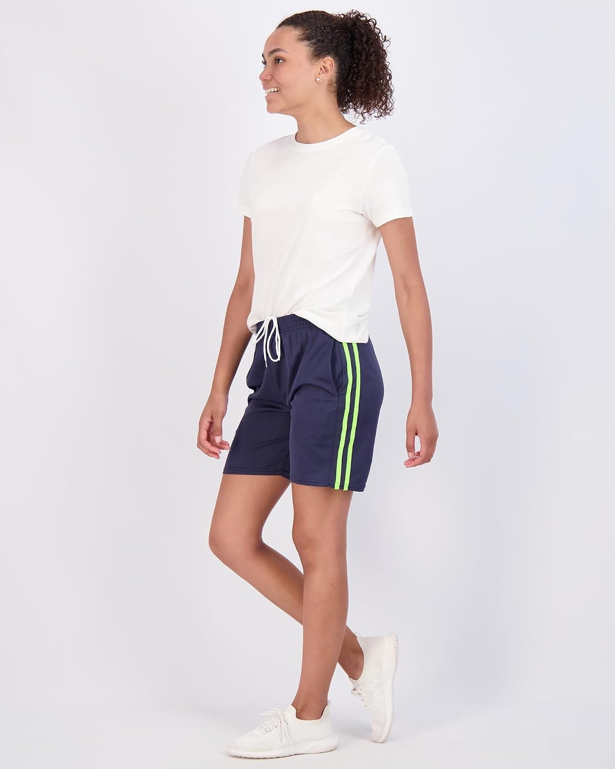 image:image4 Pack Womens Mesh Bermuda Shorts Athletic Running Gym Workout PocketsSet 8